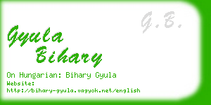 gyula bihary business card